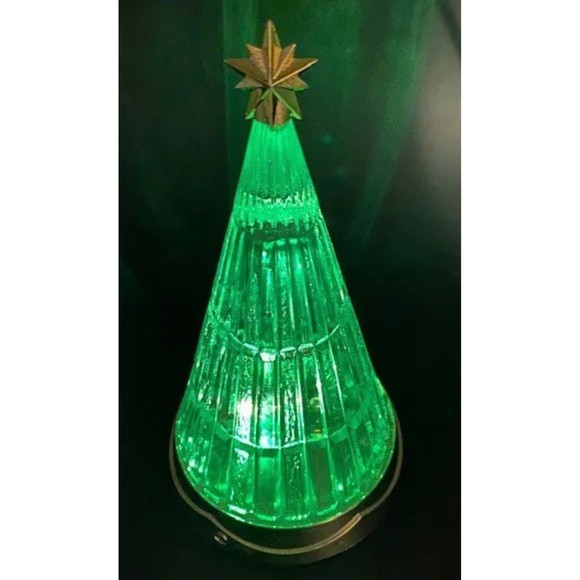 Vintage Lead Crystal Lighted Christmas Holiday Tree St George USA Original Box - Picture 4 of 11